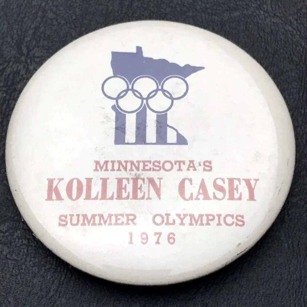 1976 Olympics Kolleen Casey Minnesota Gymnast Commemorative Pinback Button 70s